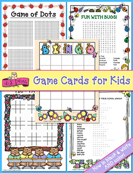 Spring Fun Printable Game Cards for Kids