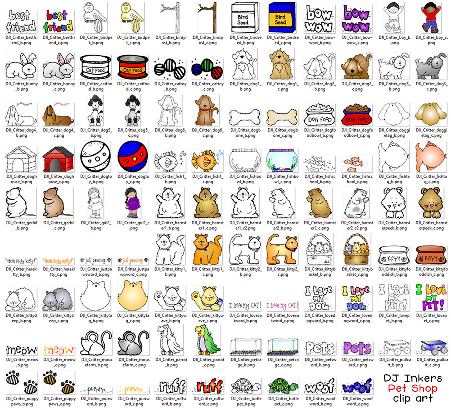 Pet Shop Critters - Animal Clip Art Download