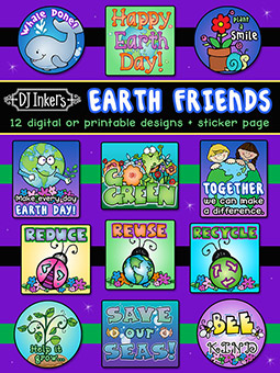 Earth Friends Digital Stickers Download