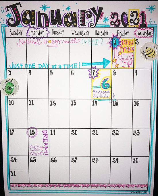 Cool printable calendars for 2025 by DJ Inkers