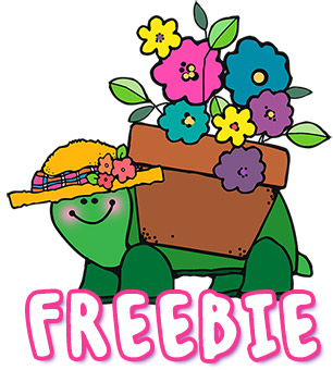 Flower Pot Turtle Clip Art Freebie