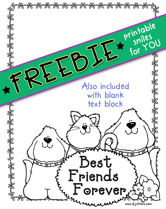 Best Friends Clip Art Border Freebie