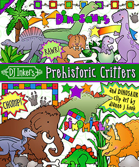 Dinos and Prehistoric Critters - Clip Art Download