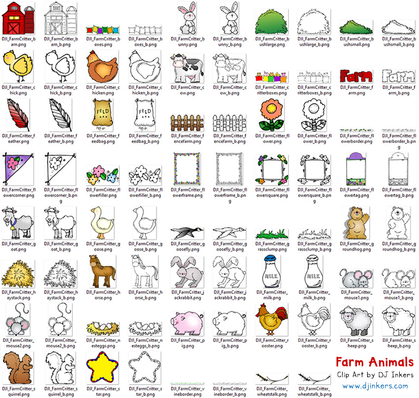 Farm Critters - Animal Clip Art Download