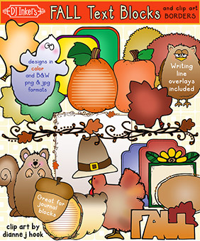 Fall Text Blocks - Borders, Notes and Labels Clip Art Download