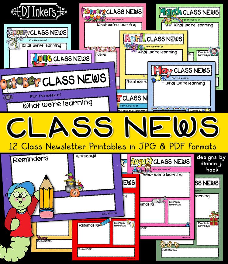 Keep your classroom organized and the parents up to speed with our digital Class Newsletters in color!
