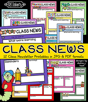 Class Newsletters in Color - Monthly Templates Download