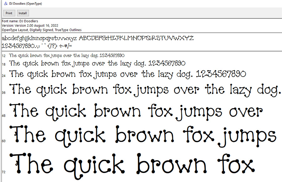 DJ Inkers' Doodlers font adds cute dot lettering to your creations