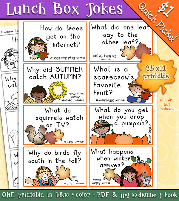 Lunch Box Jokes for Fall Printable Download