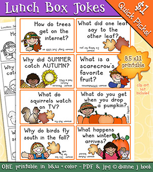 Lunch Box Jokes for Fall Printable Download