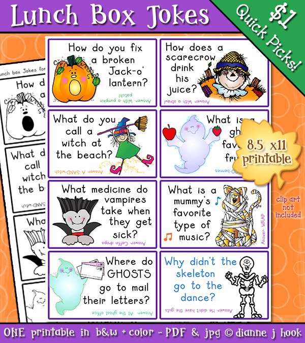 Halloween Lunch Box Jokes for Kids Printable Download