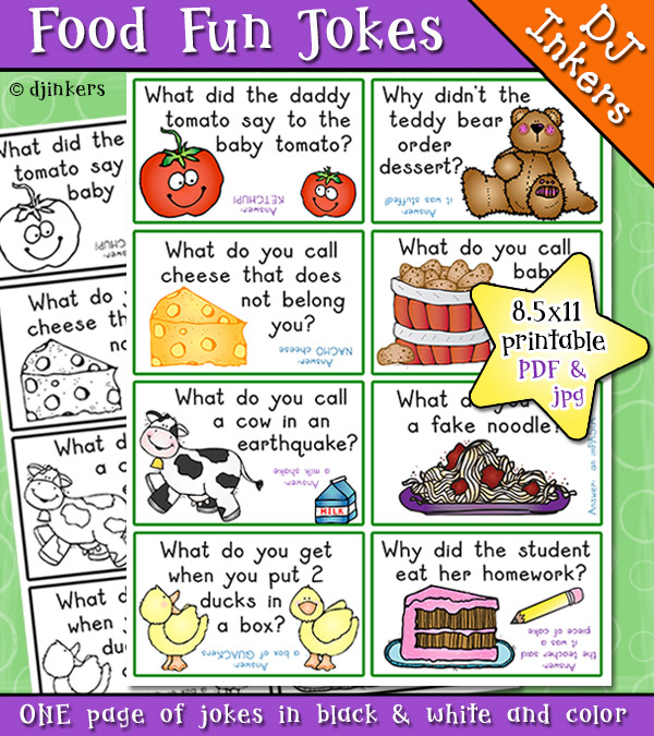 Food Fun Lunch Box Jokes for Kids by DJ Inkers