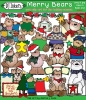 Snuggle-up to DJ Inkers' Merry Bears - Jolly Holiday Clip Art Download