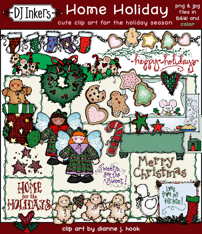 Home Holiday - Cozy Christmas Clip Art Download