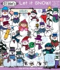 Let it Snow - Snowmen and Cool Winter Clip Art by DJ Inkers