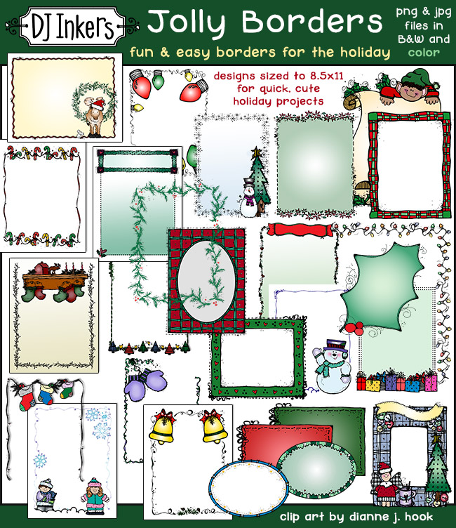 Jolly Holiday Borders Clip Art Download