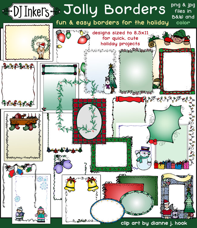 Jolly Holiday Borders - Clip Art Download