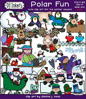 Polar Fun - Winter Holiday Clip Art Download