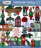 Jolly Holiday Christmas Clip Art Collection - 9 Set Bundle