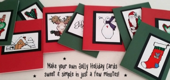 Christmas cards made with DJ Inkers Jolly Holly Daze clip art