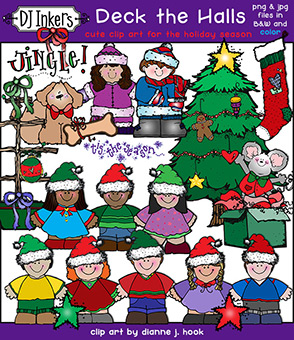 Deck the Halls - Jolly Holiday Clip Art Download