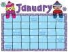 January Kids calendar with clip art by DJ Inkers