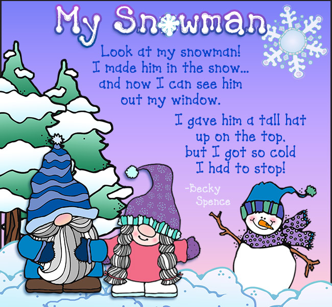 snowman poem with clip art and dot font by DJ Inkers