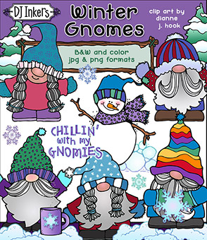 Winter Gnomes Clip Art Download