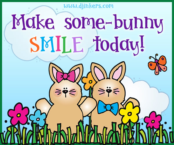 Make Some Bunny Smile card and clipart by DJ Inkers