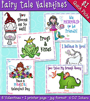 Fairy Tale Valentines - Digital or Printable Fun