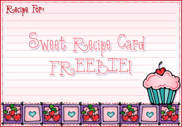 Sweet Heart Recipe Card Freebie