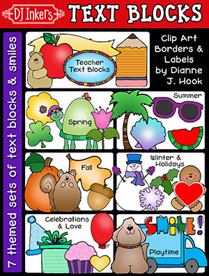 Text Blocks Clip Art Borders, Notes & Labels - 7 Download Bundle