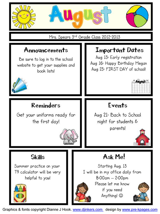 August Kids Clip Art - Beach and Summer Fun Download