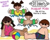 August Kids - Beach and Summer Fun Clip Art Download