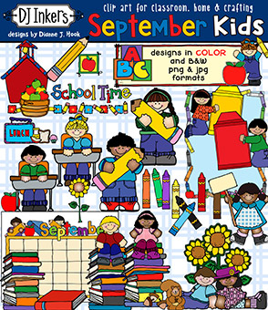 September Kids - Back to School Clip Art Download