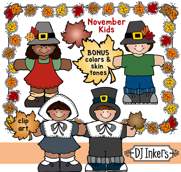 November kids clip art by DJ Inkers