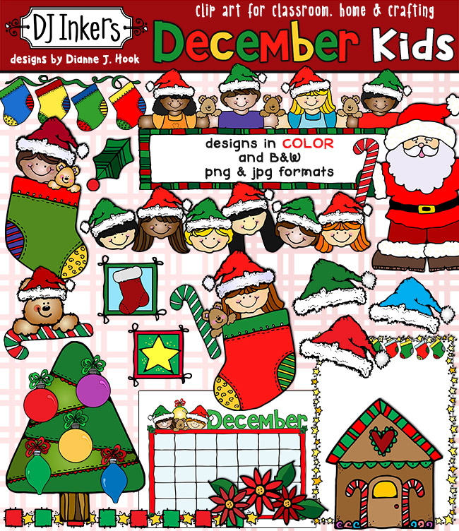 December Kids - Christmas Clip Art Download