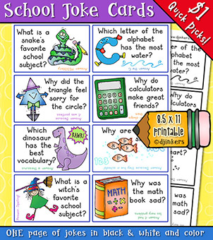 School Jokes for Kids - Lunch Box Joke Cards Download