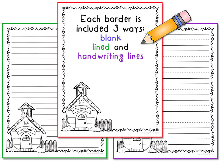 School Borders for Writing Download