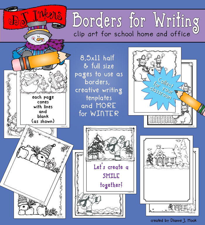 Borders for Writing Collection - 6 Download Bundle