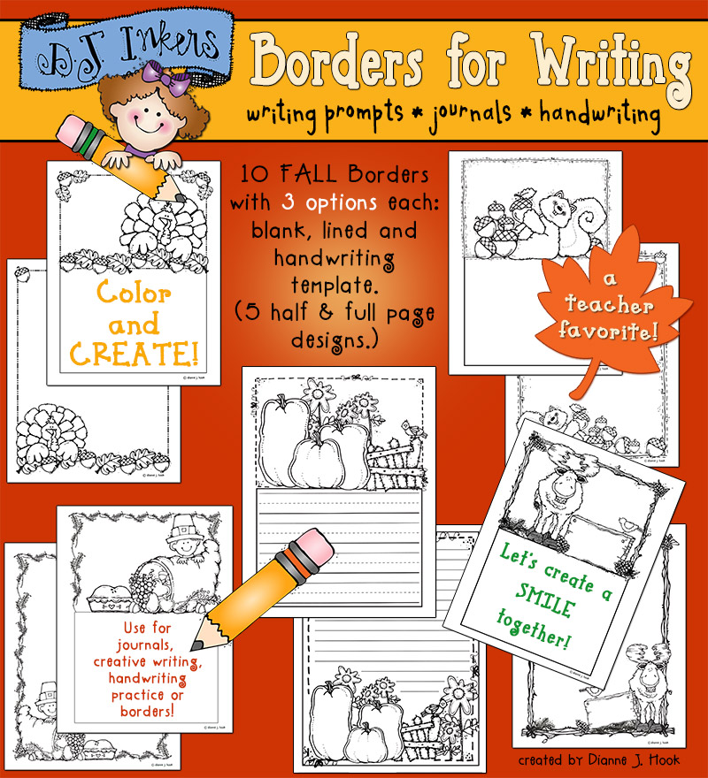 Borders for Writing Collection - 6 Download Bundle