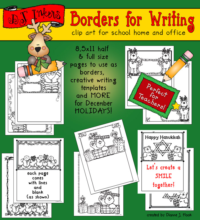 Borders for Writing Collection - 6 Download Bundle