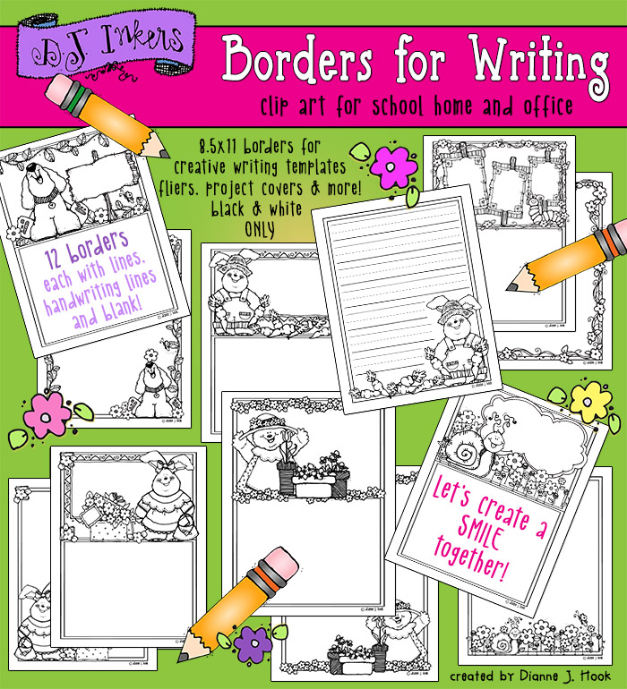 Borders for Writing Collection - 6 Download Bundle