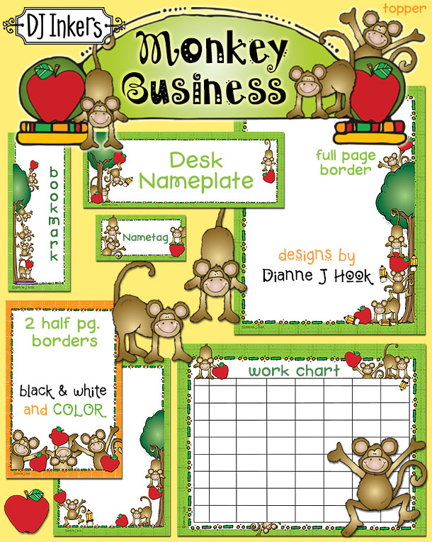 Monkey Business Borders and Classroom Kit Download