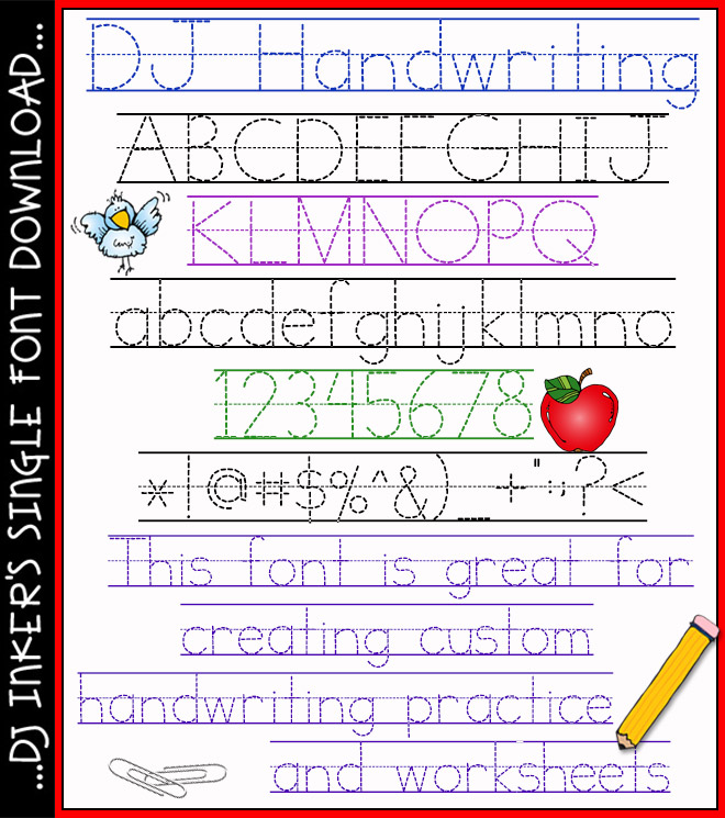 DJ Fonts for Preschool and Kindergarten - Pre-K Font Collection