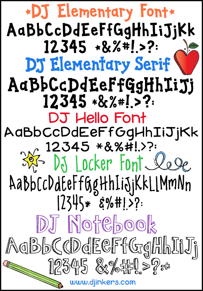 Best fonts for teachers, schools and classrooms by DJ Inkers
