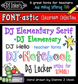 Font-astic Classroom Collection - 5 DJ Fonts for Teachers