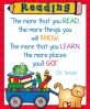 The more you read quote by Dr Seuss. Art and fonts by DJ Inkers