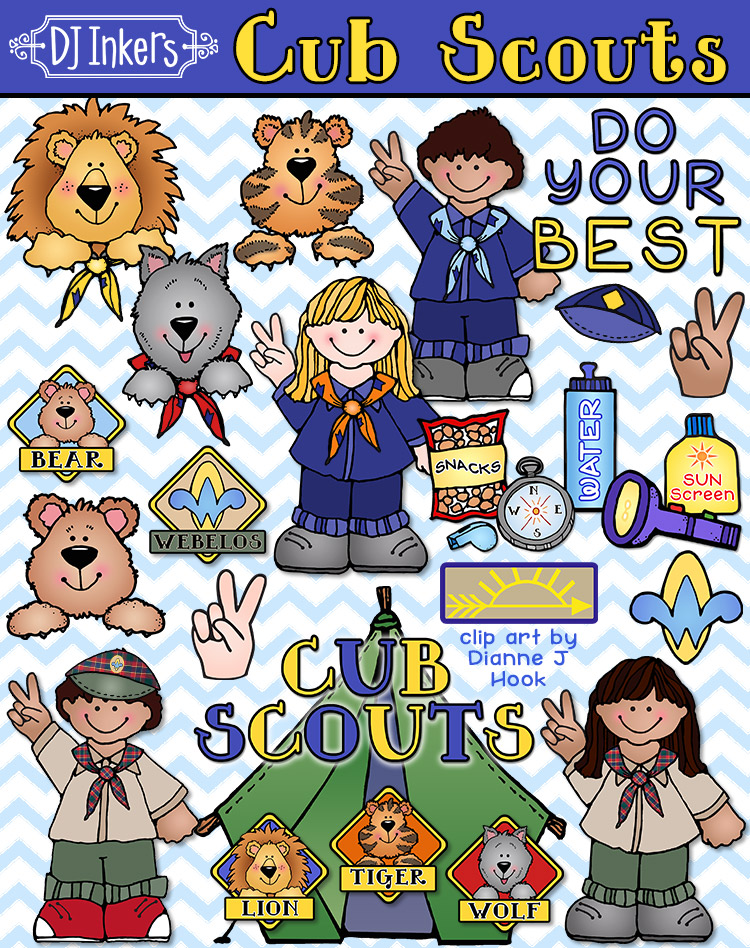 Cub Scout clip art for kids and den leaders by DJ Inkers