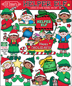 Helper Elf Holiday Clip Art Download